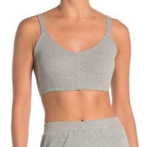 Free People Gray Oh Ribs Bralette Sz M - Picture 1 of 14